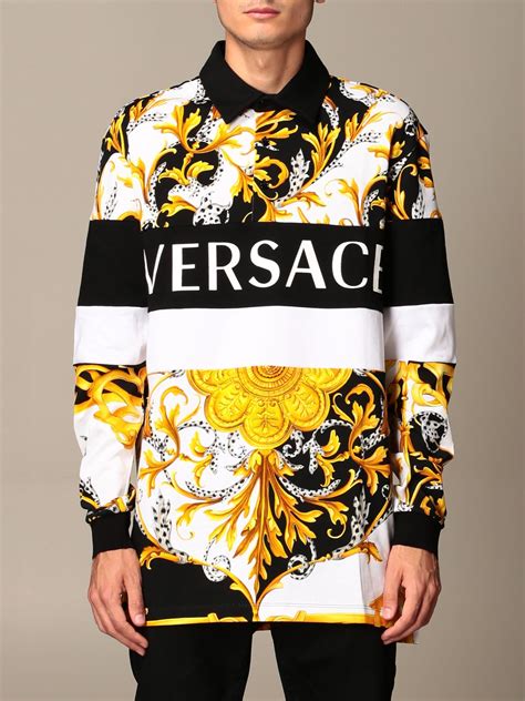 versace poloshirt herren|versace long sleeve polo.